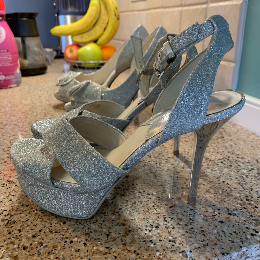 Silver high heels